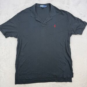 Polo Ralph Lauren Shirt Mens XXL Black Red Pony Logo Short Sleeve Pique Preppy